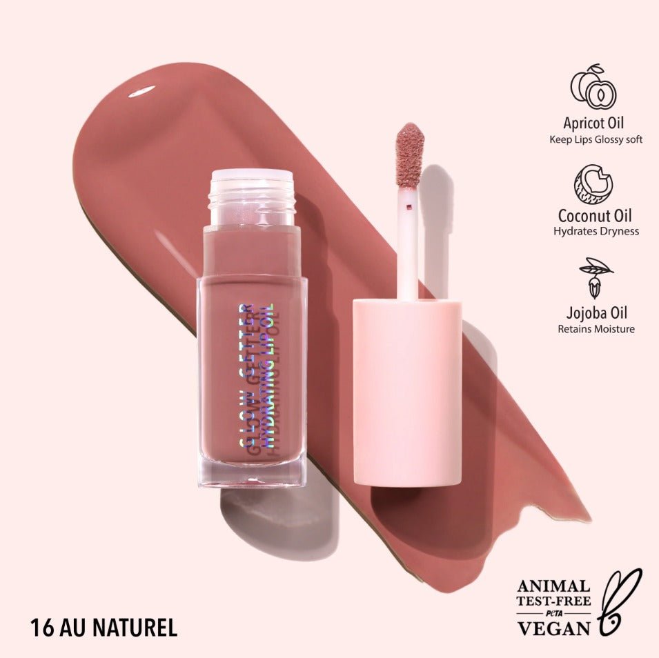 Glamour Us_Moira_Makeup_Glow Getter Hydrating Lip Oil_Au Naturel_GLO016 Latina makeup, beauty and skincare supply store Mexican makeup products