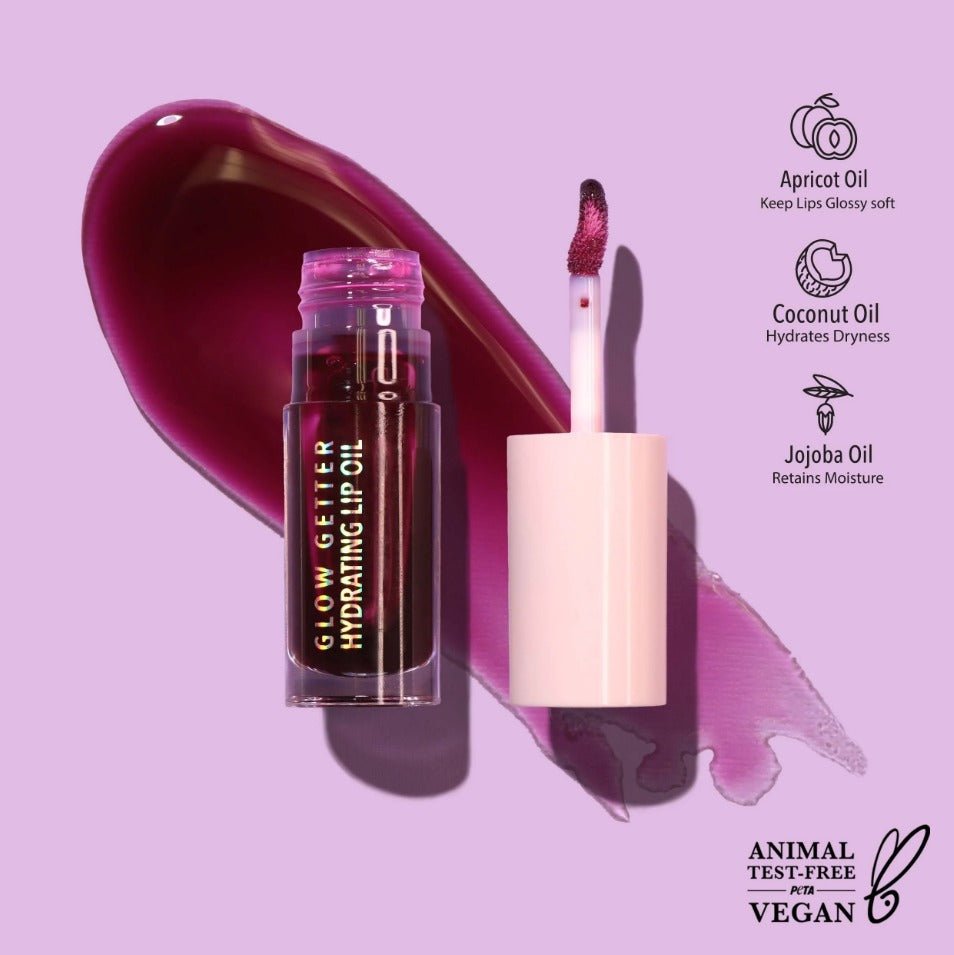 Glamour Us_Moira_Makeup_Glow Getter Hydrating Lip Oil_Berry Berry_GLO005 The best affordable Latina and Mexican makeup, beauty and cosmetics supply store in Chula Vista, San Diego