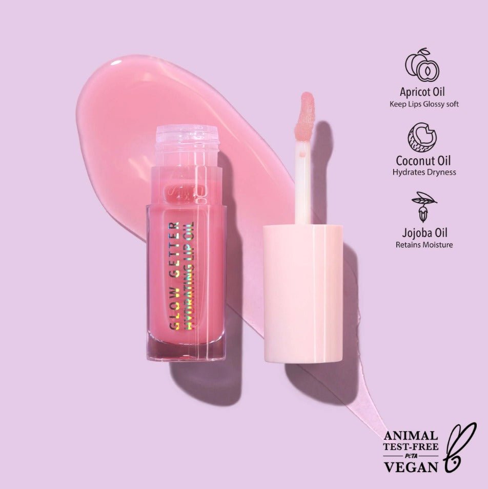 Glamour Us_Moira_Makeup_Glow Getter Hydrating Lip Oil_Bubble Pink_GLO009 The best affordable Latina and Mexican makeup, beauty and cosmetics supply store in Chula Vista, San Diego