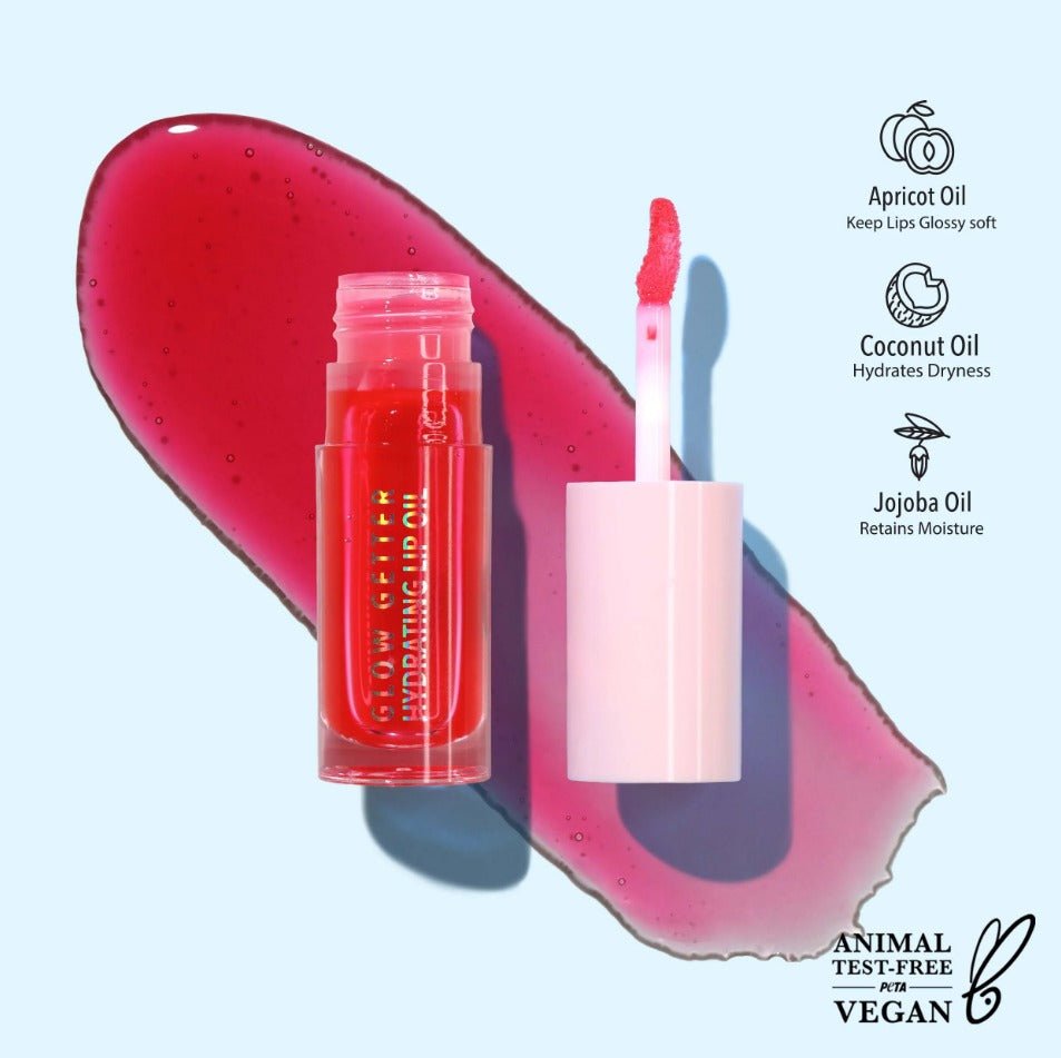 Glamour Us_Moira_Makeup_Glow Getter Hydrating Lip Oil_Juicy Red_GLO008 The best affordable Latina and Mexican makeup, beauty and cosmetics supply store in Chula Vista, San Diego