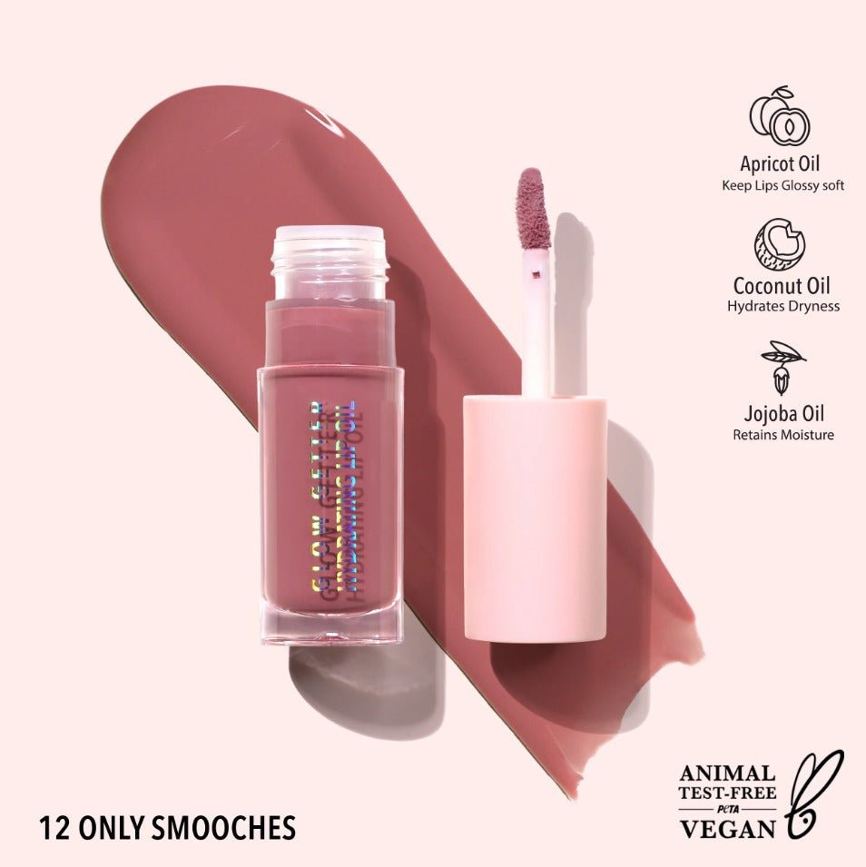 Glamour Us_Moira_Makeup_Glow Getter Hydrating Lip Oil_Only Smooches_GLO012 Latina makeup, beauty and skincare supply store Mexican makeup products