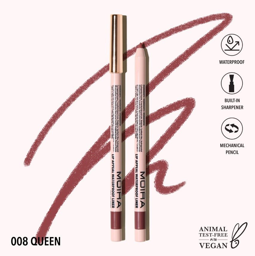 Glamour Us_Moira_Makeup_Lip Appeal Waterproof Lip Liner Pencil_Queen_LAWL008 The best affordable Latina and Mexican makeup, beauty and cosmetics supply store in Chula Vista, San Diego