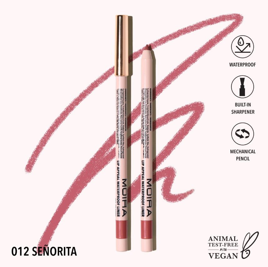 Glamour Us_Moira_Makeup_Lip Appeal Waterproof Lip Liner Pencil_Señorita_LAWL012 The best affordable Latina and Mexican makeup, beauty and cosmetics supply store in Chula Vista, San Diego