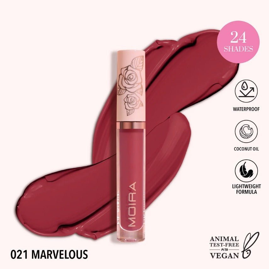 Glamour Us_Moira_Makeup_Lip Divine Waterproof Liquid Lipstick_Marvelous_LDV021 The best affordable Latina and Mexican makeup, beauty and cosmetics supply store in Chula Vista, San Diego