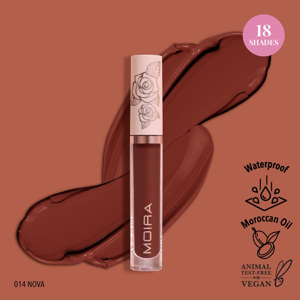 Glamour Us_Moira_Makeup_Lip Divine Waterproof Liquid Lipstick_Nova_LDV014 Latina makeup, beauty and skincare supply store Mexican makeup products