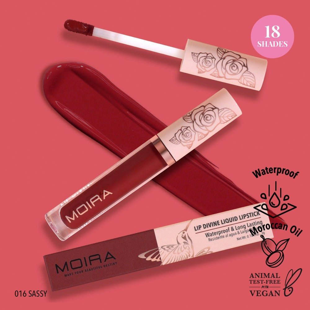 Glamour Us_Moira_Makeup_Lip Divine Waterproof Liquid Lipstick_Sassy_LDV016 Latina makeup, beauty and skincare supply store Mexican makeup products