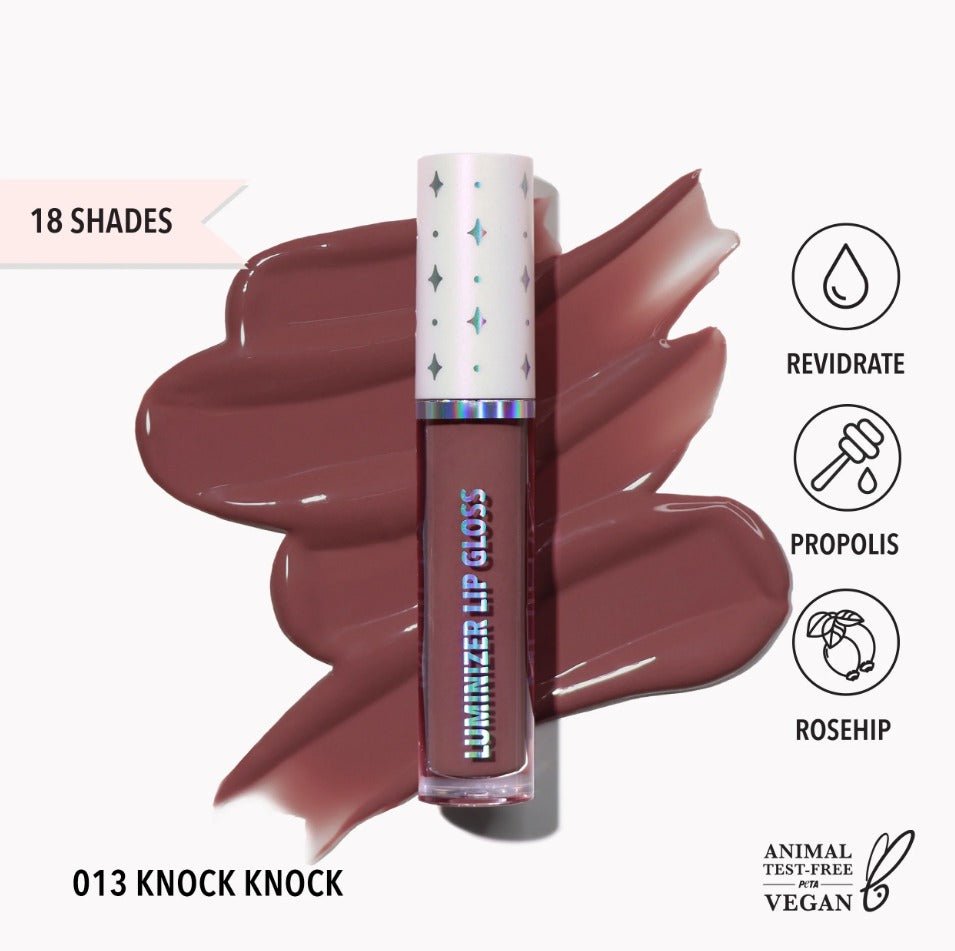 Glamour Us_Moira_Makeup_Luminizer Lip Gloss_Knock - Knock_LLG013 Latina makeup, beauty and skincare supply store Mexican makeup products