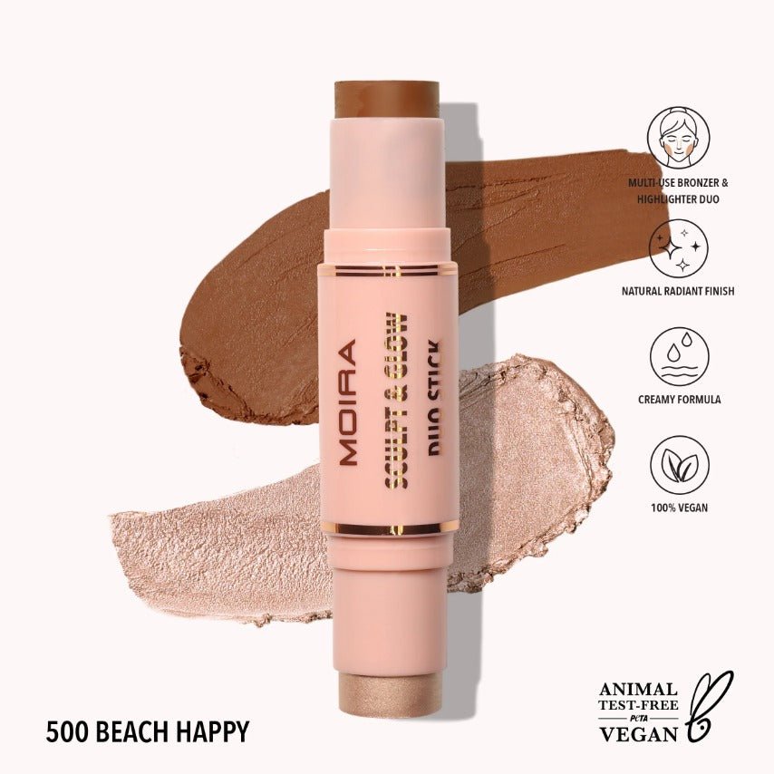Glamour Us_Moira_Makeup_Sculpt &amp; Glow Duo Stick_Beach Happy_SGDS500 The best affordable Latina and Mexican makeup, beauty and cosmetics supply store in Chula Vista, San Diego