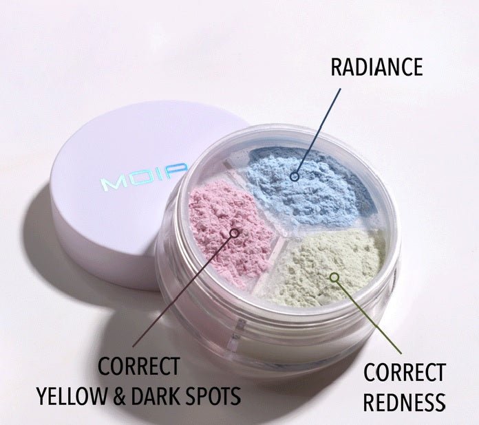 Glamour Us_Moira_Makeup_Set &amp; Correct Loose Setting Powder_Color Neutralizer_SCP001 The best affordable Latina and Mexican makeup, beauty and cosmetics supply store in Chula Vista, San Diego