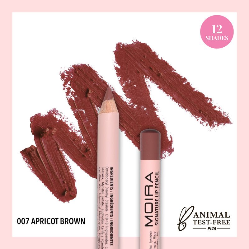 Glamour Us_Moira_Makeup_Signature Lip Liner Pencil_Apricot Brown_SGP007 The best affordable Latina and Mexican makeup, beauty and cosmetics supply store in Chula Vista, San Diego