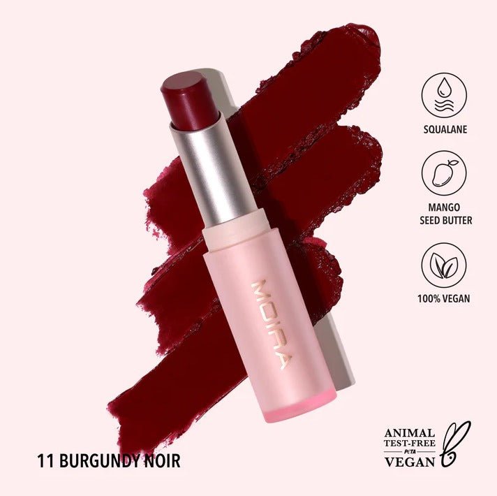 Glamour Us_Moira_Makeup_Signature Lipstick_Burgundy Noir_SLS011 The best affordable Latina and Mexican makeup, beauty and cosmetics supply store in Chula Vista, San Diego