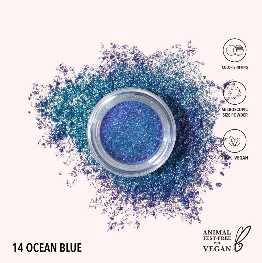 Glamour Us_Moira_Makeup_Starstruck Chrome Loose Powder_Ocean Blue_SCLP014 The best affordable Latina and Mexican makeup, beauty and cosmetics supply store in Chula Vista, San Diego