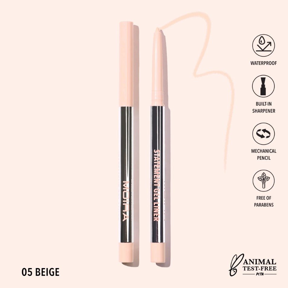 Glamour Us_Moira_Makeup_Statement Gel Liner_Beige_STL005 Latina makeup, beauty and skincare supply store Mexican makeup products