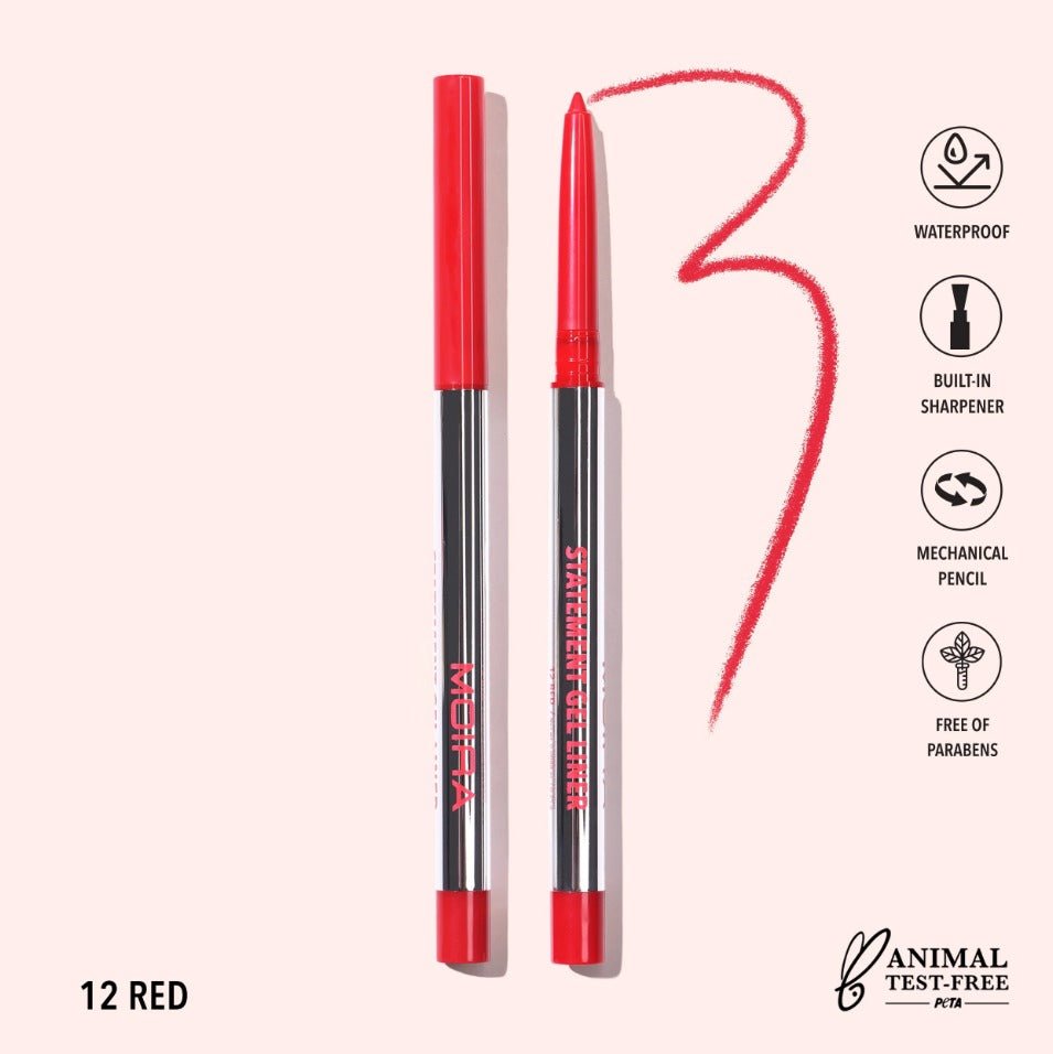 Glamour Us_Moira_Makeup_Statement Gel Eyeliner_Red_STL012 The best affordable Latina and Mexican makeup, beauty and cosmetics supply store in Chula Vista, San Diego