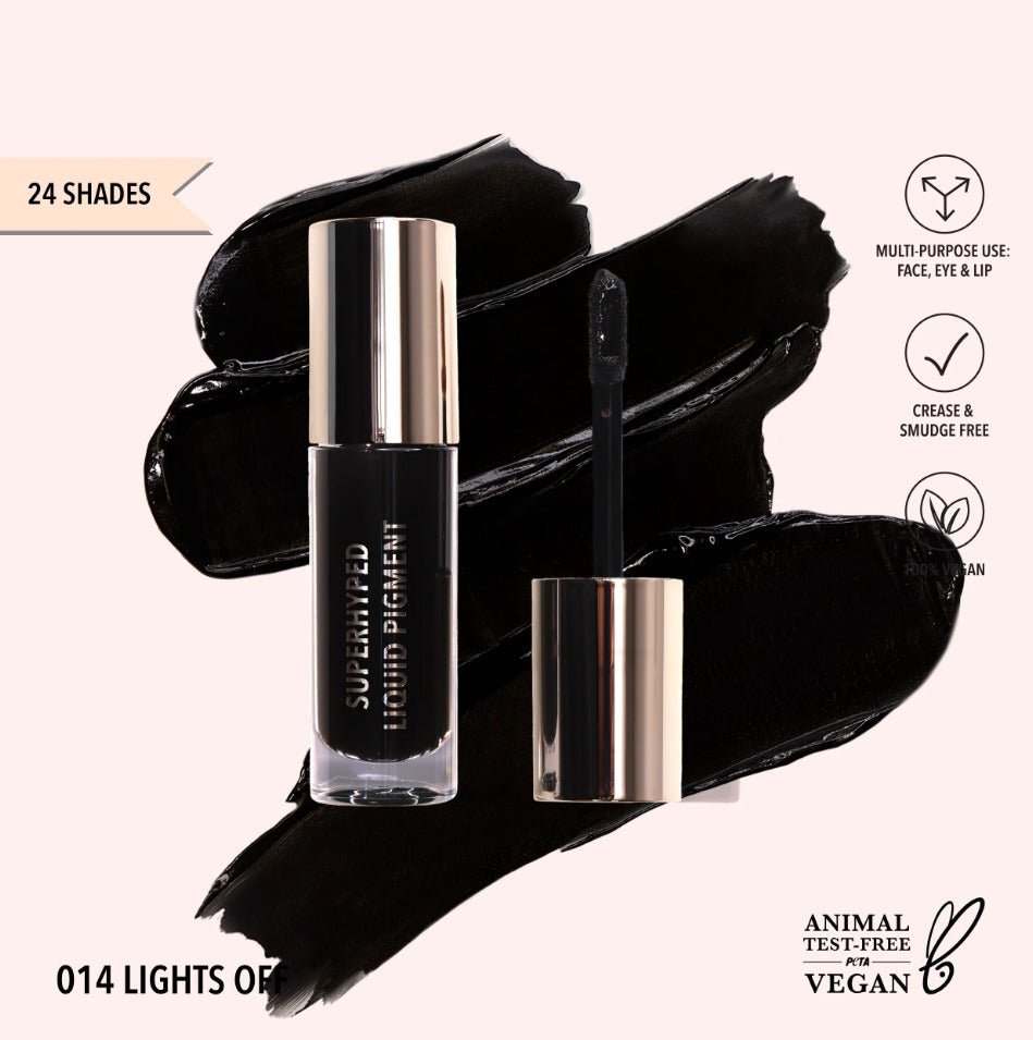 Glamour Us_Moira_Makeup_Superhyped Liquid Pigment_Lights Off_SLP014 Latina makeup, beauty and skincare supply store Mexican makeup products