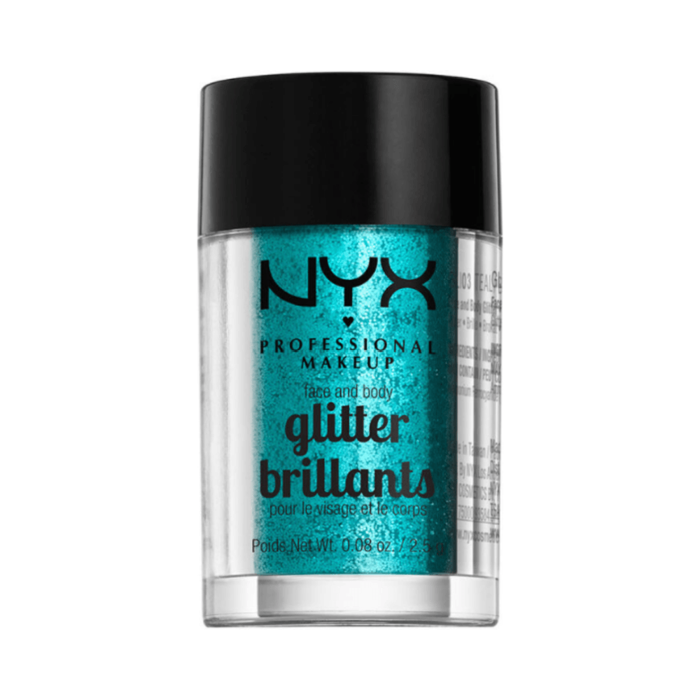 Glamour Us_NYX_Makeup_Face & Body Glitter_Teal_GLI03
