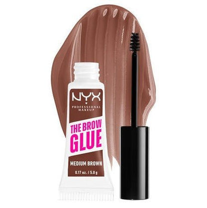 Glamour Us_NYX_Makeup_The Brow Glue Instant Eyebrow Styler Gel_Medium Brown_TBG03 The best affordable Latina and Mexican makeup, beauty and cosmetics supply store in Chula Vista, San Diego