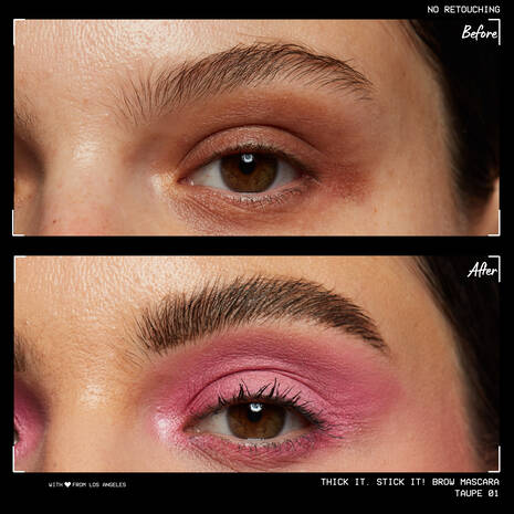 Glamour Us_NYX_Makeup_Thick It Stick It! Eyebrow Gel_Taupe_TISI01 The best affordable Latina and Mexican makeup, beauty and cosmetics supply store in Chula Vista, San Diego